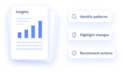 Insights panel suggesting patterns and actions