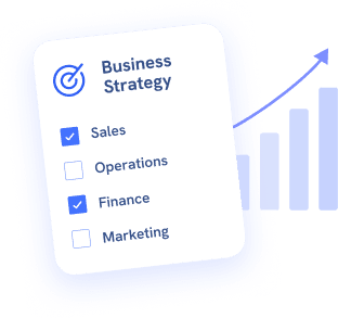 Business strategy chart with growth arrow